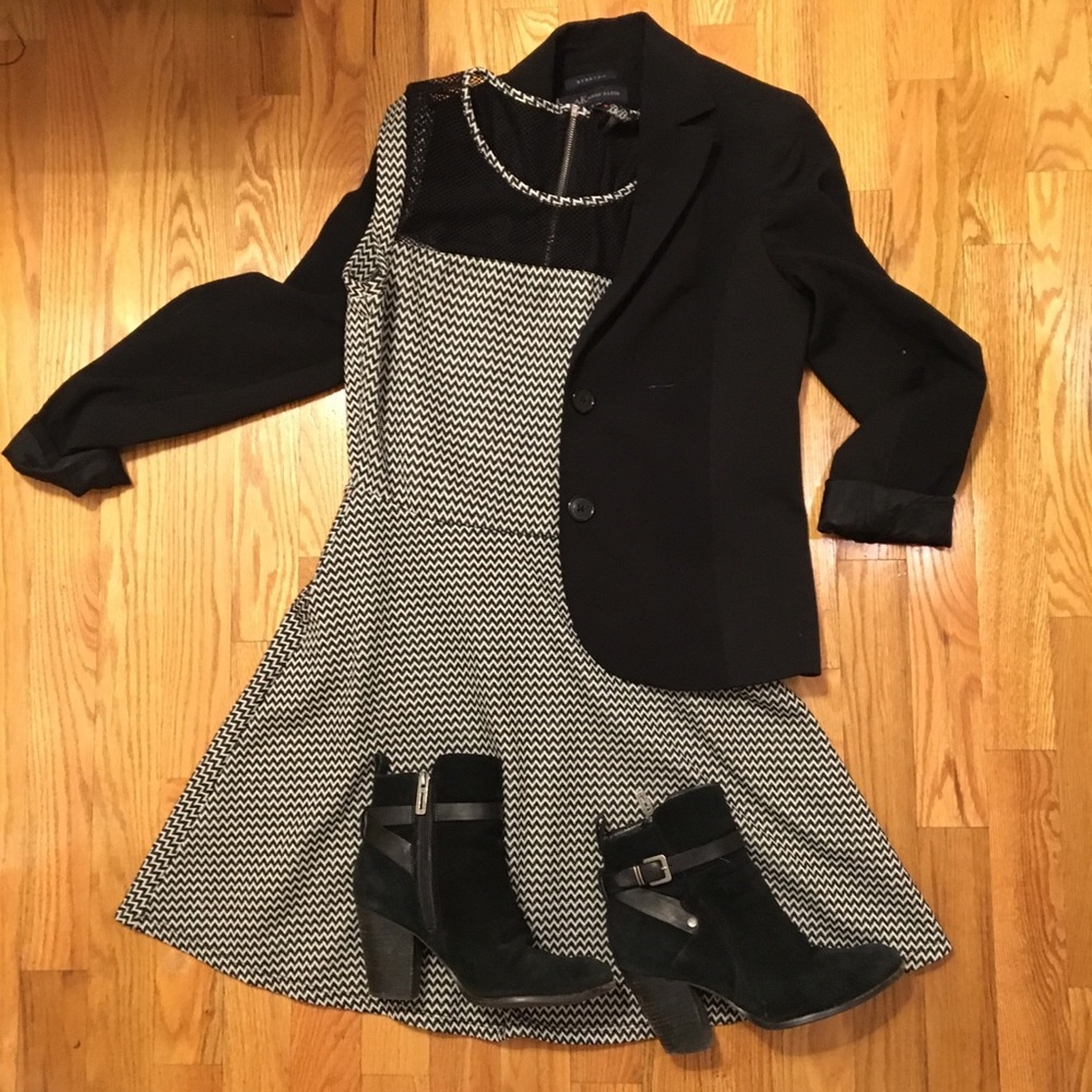 Black and White Skater Dress